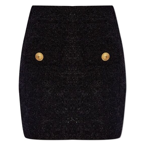 Balmain Women Buttoned Tweed Skirt